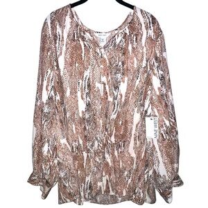 NINE WEST | NWT SNAKE PRINT BUTTON UP BLOUSE
